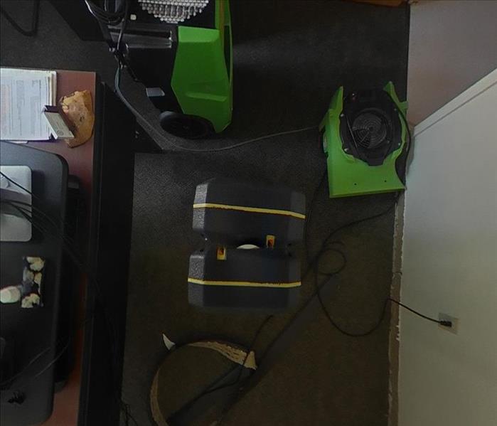 servpro equipment in small room